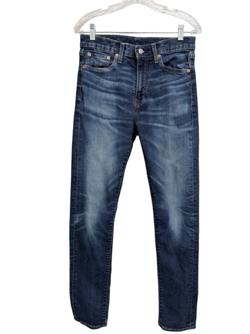Levis Premium 510 Skinny Jean Mens 32x34 (Actual 30x31) Blue Big E Leather Patch